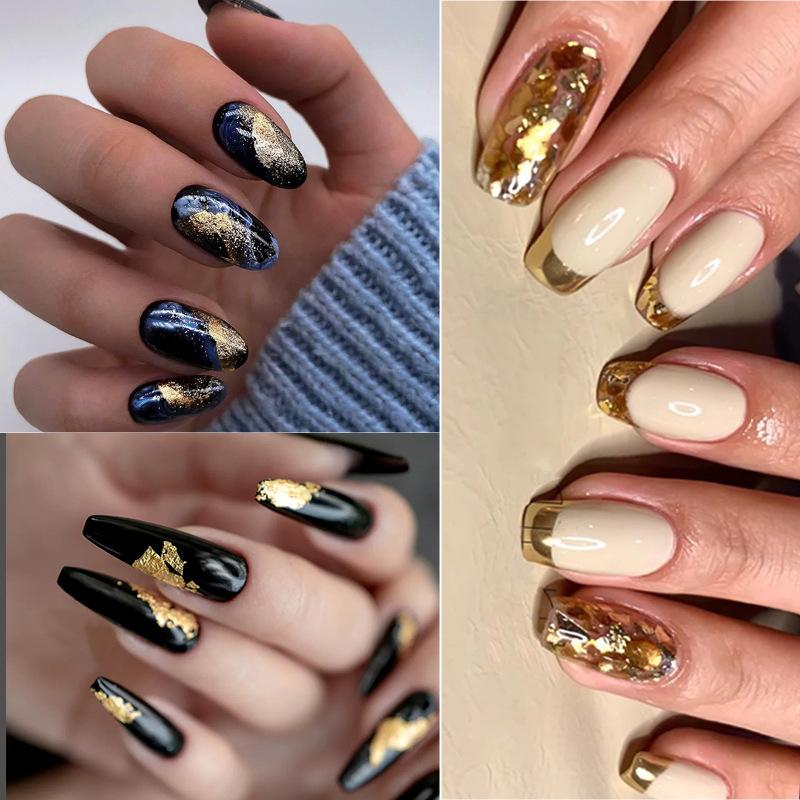 Nail Art Ultra Thin Gold Silver Tin Foil 12 Grid Nail Art Gold Silver Foil Color Tin Foil Set