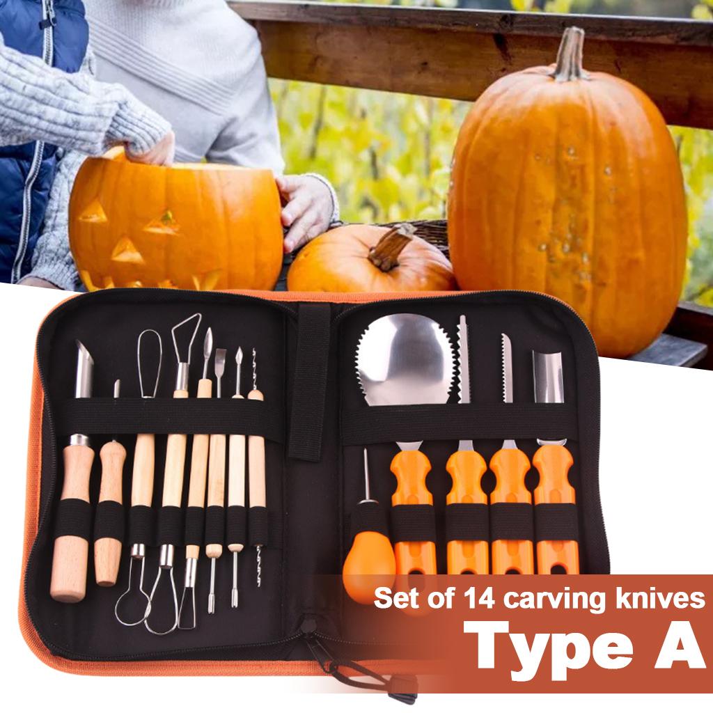 14 Pcs / Set Halloween Pumpkin Multifunction Kit Stainless Steel Cutting Tools