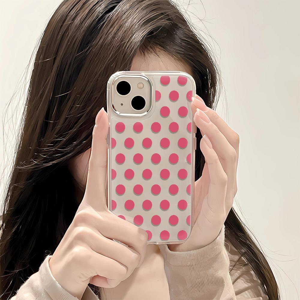 Phone Case For IPhone 13 12 11 17 Air 14 16 15 Plus Pro Max Shockproof Durable Minimalist Multiple Color Polka Dots Hard Cover