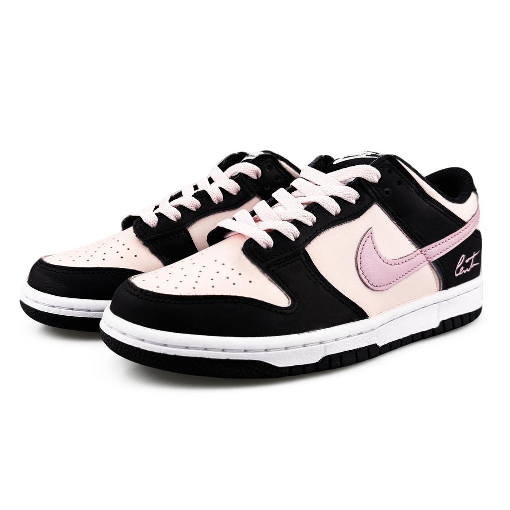 Nike Dunk Abrasion Resistant Low top Skateboard Shoes Women's Black Pink DD1391-100(Team1108-S-BOX)