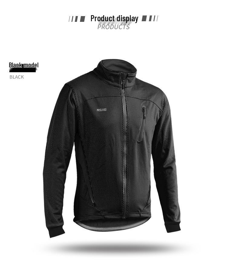 Windproof Warm Fleece Cycling Jersey - Autumn/Winter Outdoor Sports Top