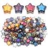 30pcs/lot 8mm Colored Electroplated Star Beads Loose Spacer Pentagram Glass Beads For DIY Bracelet Earrings Jewelry Accessories