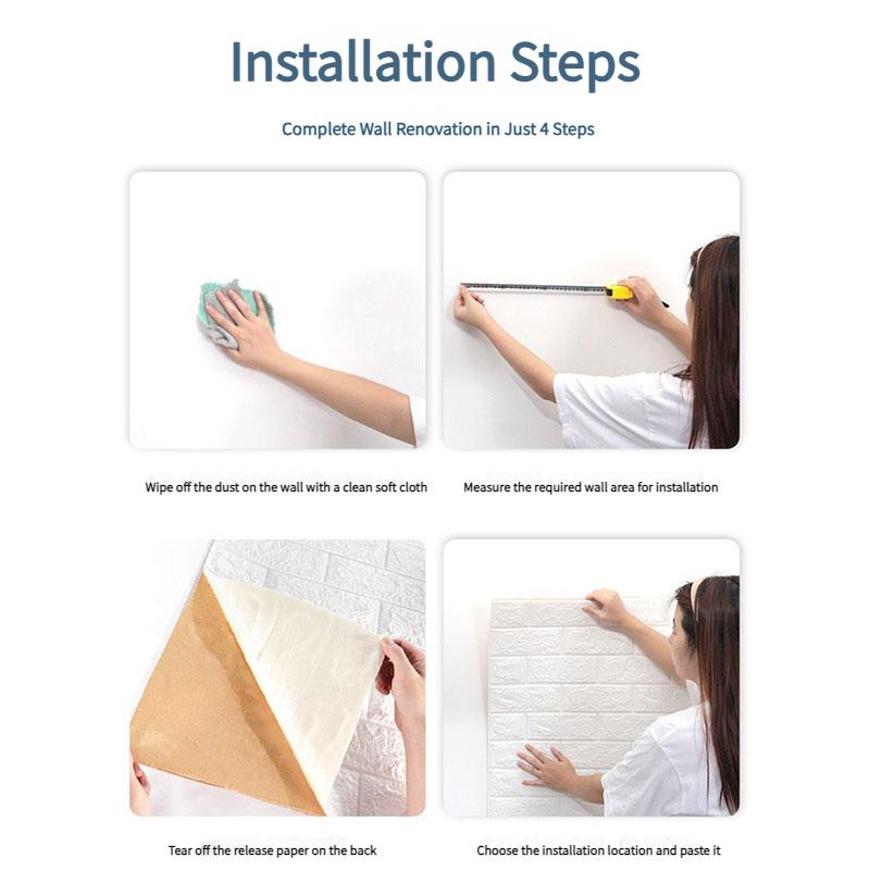 Self-Adhesive Brick Wallpaper, XPE Waterproof Wall Sticker, Continuous Roll Moisture Proof Paneling for Bedroom Renovation