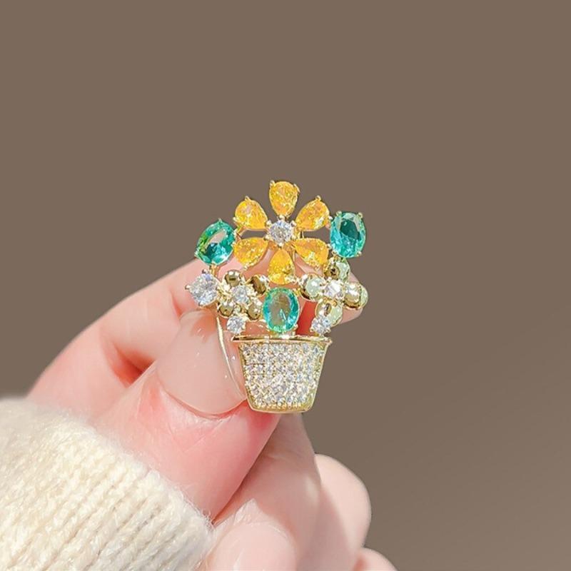 New Alloy Brooch High-end Niche Women's Peony High-end Pin Coat Suit High-end Versatile Brooch