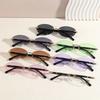 Fashion Vintage Small Frame Oval Metal Sun Glasses for Men Women Cycling Outdoor Summer Colorful UV400