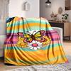 1pc Butterfly Flowers Lightweight Flannel Blanket, Comfortable and Warm Blanket, for Office and Camping Sofa Bed, Livingroom165