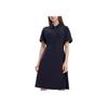 FILA Logo Woven Loose Polo Short Sleeve Dress Women Dresses Legendary-Blue F11W334303FNV