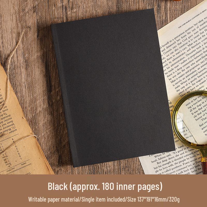 2024 Thick Kraft Paper A5 Retro Notebook: High-Value Diary & Creative Stationery чёрный