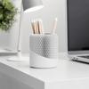 Desk Organizer Pen Holder for Desk, 3D Printed Minimalist Pencil Stationary Textured Cup Storage Cup, Desktop Makeup Brush Office Vanity