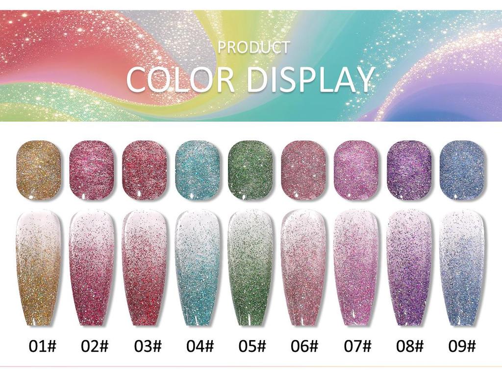 Cross Nine Palaces Nude Glitter Gel Nail Polish: Long-lasting, Quick-drying, High Saturation, Smudge-free, Solid Color Painting Gel