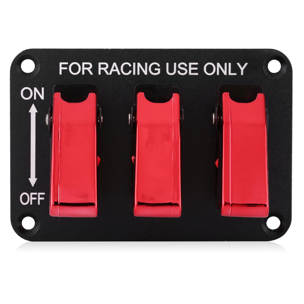 12V 3 Group Przełącz Przełącz Panel dla Racing Car Red
