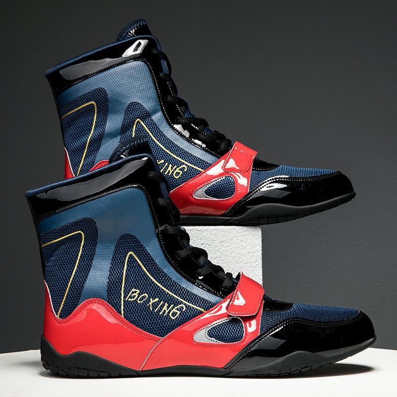 Wrestling Shoes Professional Boxing Shoes Men's Sanda Shoes High Top Fighting Taekwondo Wushu Training Muay Thai Competition Fighting Shoes