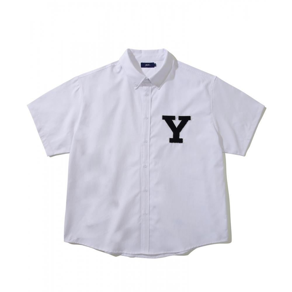 

БОЛЬШАЯ РУБАШКА YALE OXFORD BOUCLE Y LOGO БЕЛАЯ