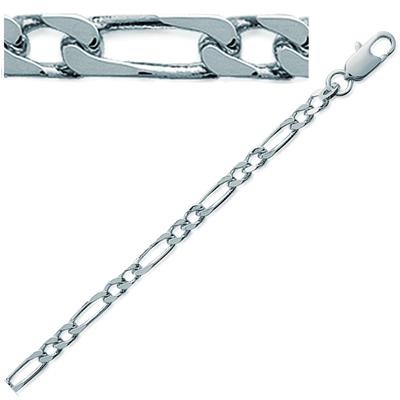 [C7494] - Silver 'Figaro' Silver Chain - 55 Cm 3. 3 Mm