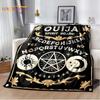 Magic Ouija Board Alphabet Blanket Witchcraft Pentagon Blanket for Bedroom Living Room Sofa Gothic Ouija Hand Flannel Blanket