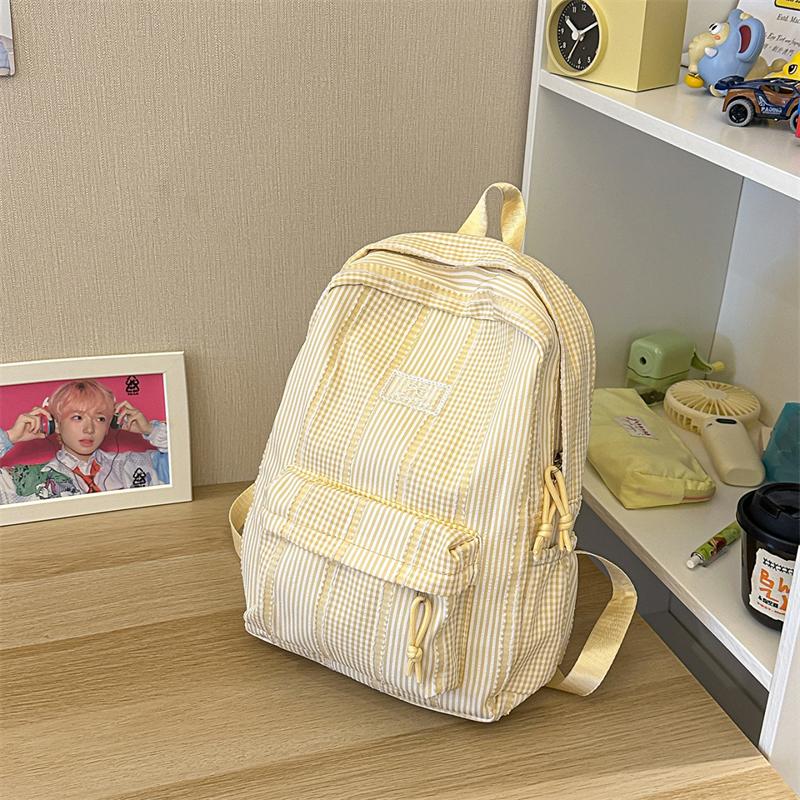 Plaid Schoolbag Women's Backpack Junior High School Students Campus Backpack