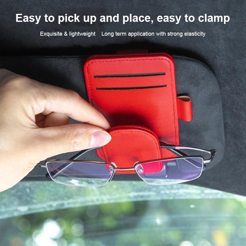 Multifunction Car Sunglasses Holder Sun Visor Glasses Clip Card Ticket Holder Stand Fastener Pen Case Car Accessories