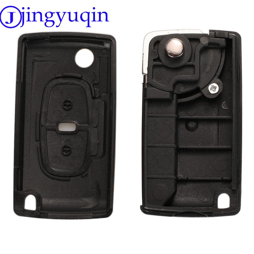 Jingyuqin 2 Buttons Remote Car Key Shell Case For Peugeot 4007 ET 4008 Citroen C-Crosser C4 Aircross Fob MIT-11R Blade