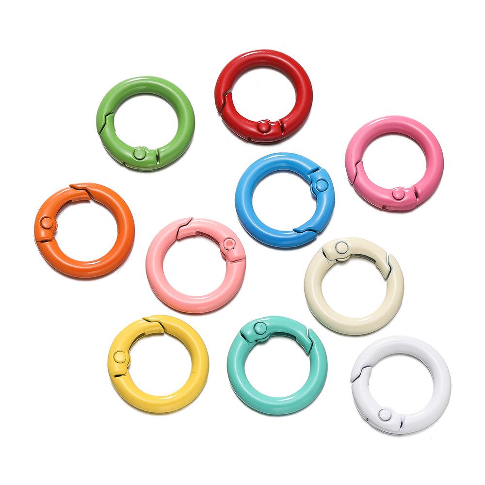 Yogodlns 10 ks/Lot 16 barev Kovová O kroužková spona Otevíratelná Kulatá Karabina Klíčenka Klipy Hák Psí Řetěz DIY Šperky Spona Konektor Tašky Příslušenství