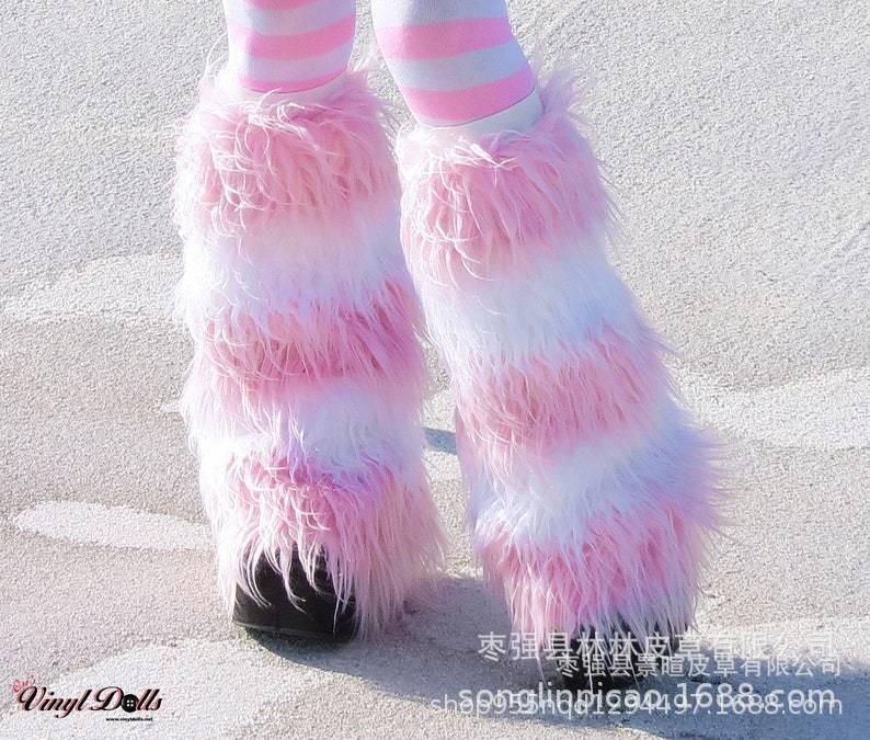 Subculture White Fluffy Socks Cover Women's Q Show Leg Ring Medium Tube Calf Socks Star Element Plush Leg Cover K