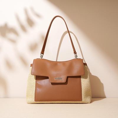 2025 Damen High-End Gewebte Sommer-Tragetasche: Lässige Umhänge- & Ein-Schulter-Tasche