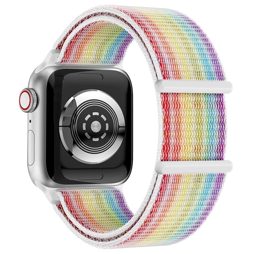 Nylon Watch Band For Apple Watch Series 10 42mm/9 8 7 41mm/6 5 4 SE (2023) SE (2022) SE 40mm/3 2 1 38mm Adjustable Magic Tape Strap