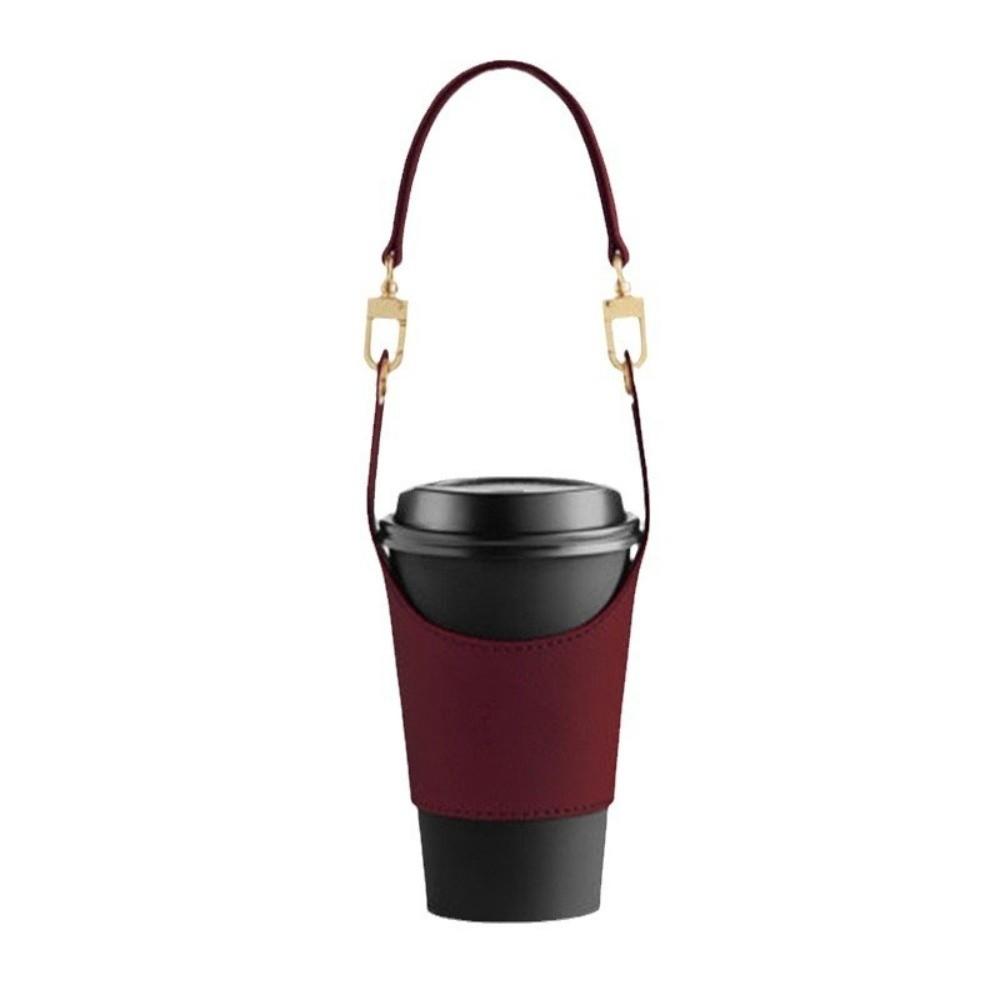 Insulating Function Leather Cup Cover Portable Design Water Bottle Sleeve Cup Holder Travel Use
