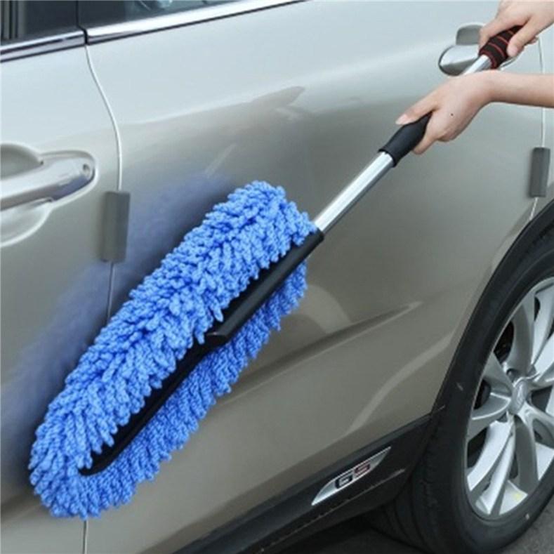 Fregona de limpieza de coche con cepillo de lavado de coche de eliminación de polvo de mango largo retráctil