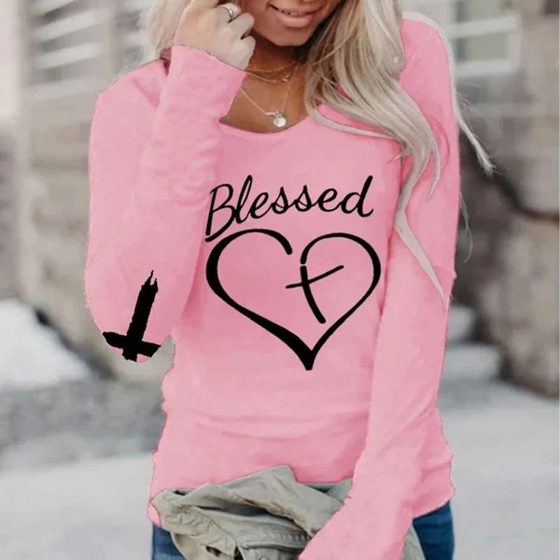 

Зимняя мода 2023, пуловер, элегантный, с длинными рукавами, новый дизайн, винтажный топ с принтом, осенняя футболка для Хэллоуина, свободная футболка с v-образным вырезом