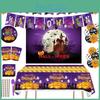 New Halloween Theme Disposable Tableware Set With Plates Cups Napkins And Tablecloth Cute Style