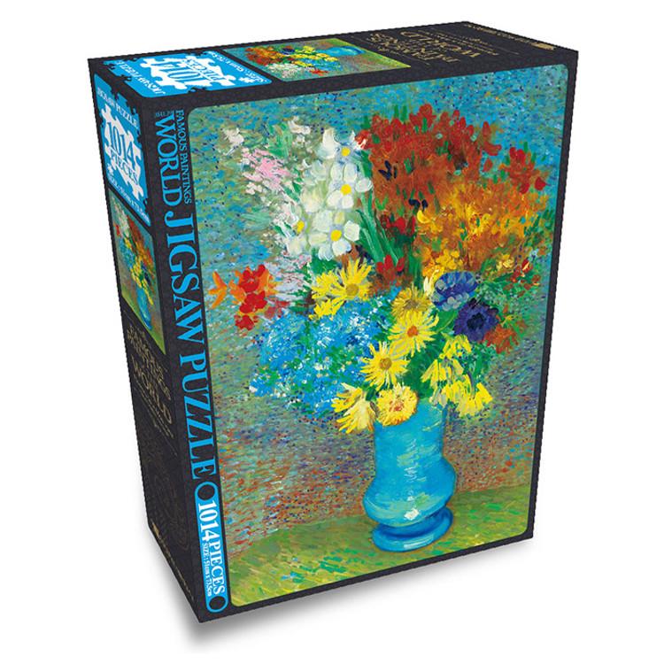 1014 Piece Jigsaw Puzzle - Flowers in a Blue Vase, popular Korean puzzle