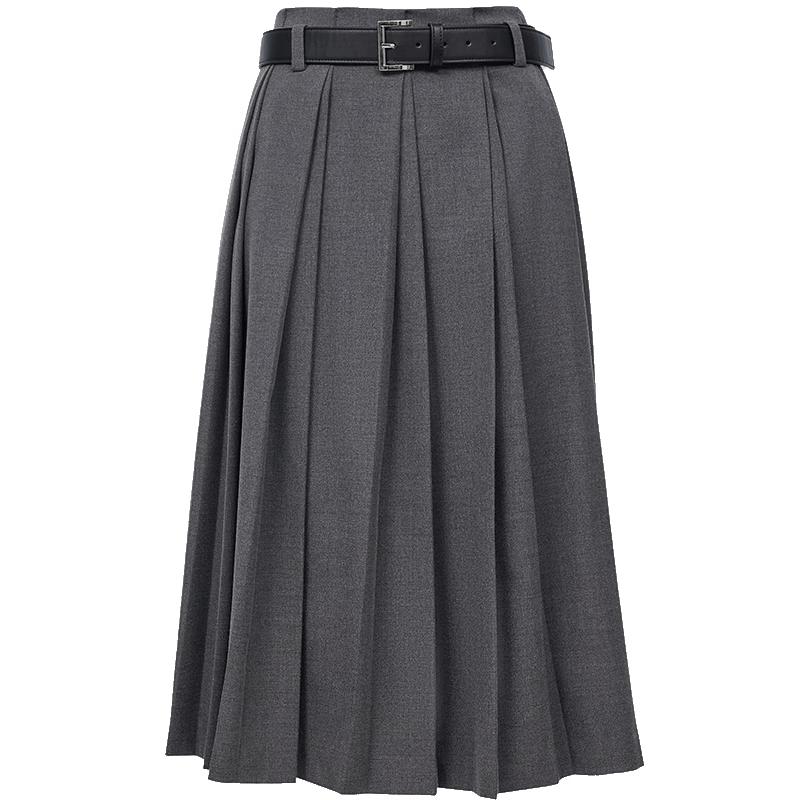 VEROMODA Pleated A-Line Skirt with Wide Belt XL