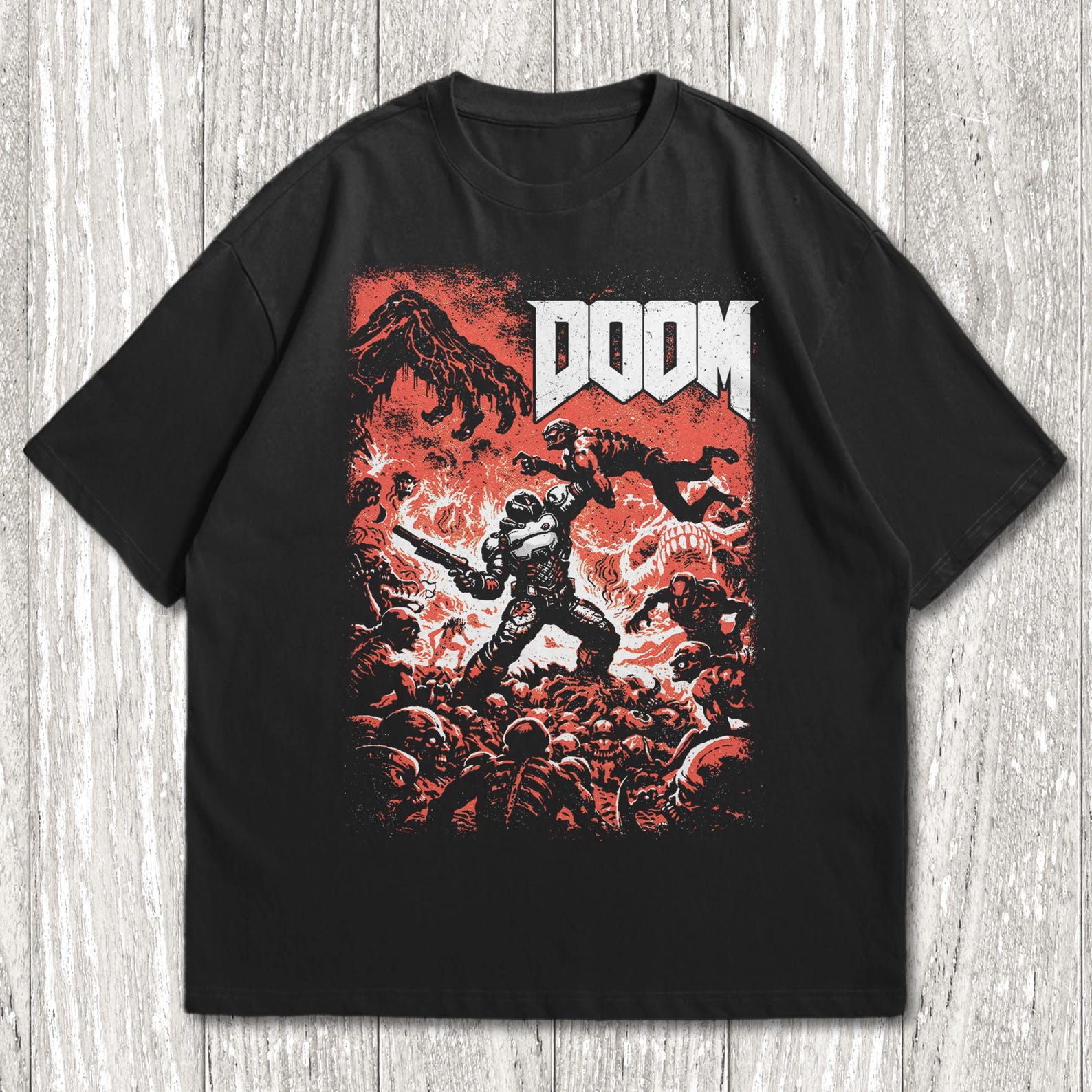 Vintage D00M Shirt, Sci-Fi Horror, Gamer Gift S