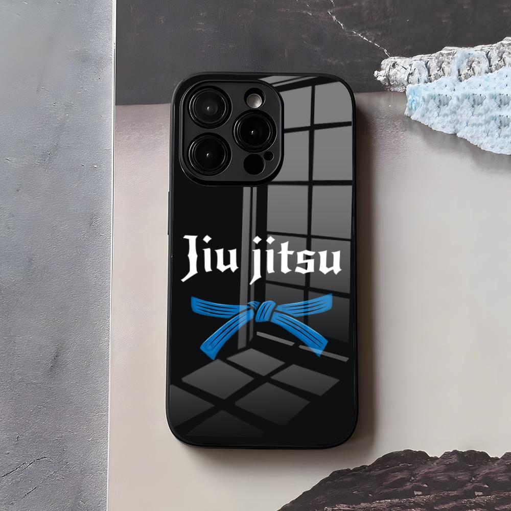BJJ Brazilian Jiu Jitsu Phone Case For IPhone 17 Air 16 E Pro Max 15 14 13 Mini 12 Pro 11 Max Plus Black Glass Cover