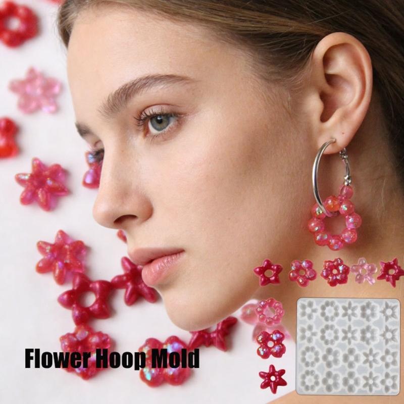 Five Petals Flower Earring Mould Crafted From Food Grade Silicone For Jewelry Crafting And Customes Creation