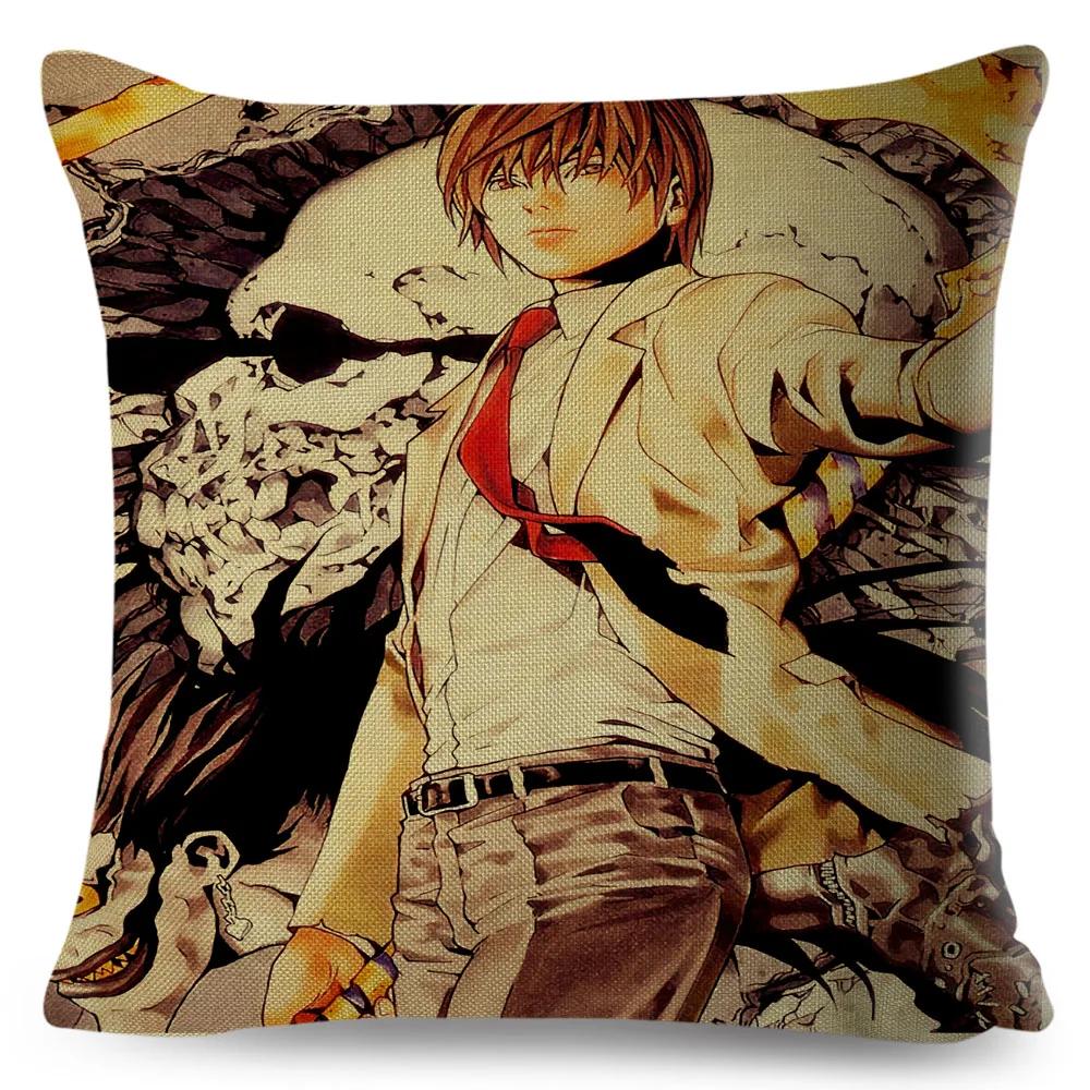 Death Note Cushion Cover Decor Cartoon Classic Anime Print Pillow Case Polyester Pillowcase for Sofa Home Children Room 45x45cm