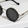 Round Sunglasses Black Finish ND Filters Polarized Lenses UV Protection Clarity Glasses Fashion Accessories