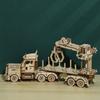DIY 3D Wooden Puzzle Toys Movable Truck Crane Jigsaw Assembly Gift Model Educational Game For Children Adult Toy