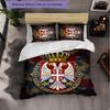 Serbia Pattern 3 Pieces Bedding Set Soft Microfiber Duvet Cover with Pillow Cases for Bedroom
