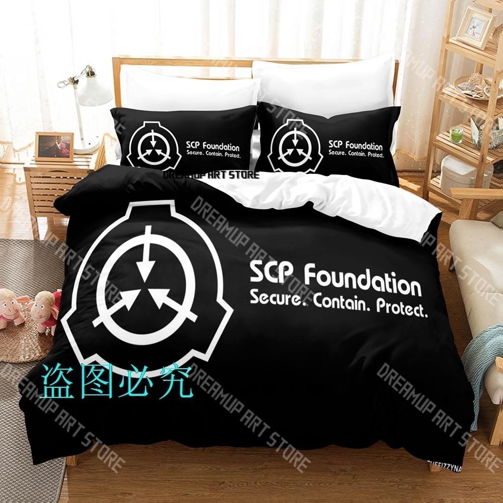 Fashion SCP Secure Contain Bedding Set Single Twin Full Queen King Size Bed Set Kids Bedroom Duvetcover Sets Bed Sheet Set