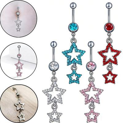 Schmetterling Kristall Hänge Bauchnabelring Edelstahl Bauchnabelpiercing Schmuck Für Frauen Sommer Strand