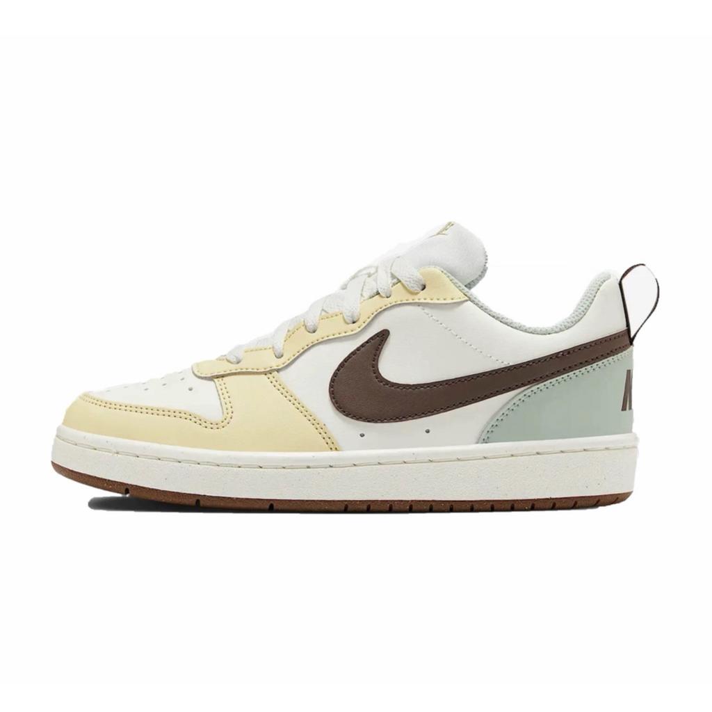 Nike Court Borough Butter Cookie Synthetic Leather Slip Resistant Abrasion Resistant Low Top Skateboard Shoes Women's HV1804-121(Team1137-)
