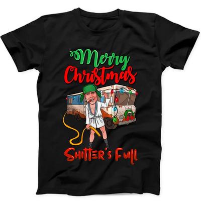 Merry Christmas Shitters Full Cousin Eddie Funny Gift Tee Black T Shirt 133