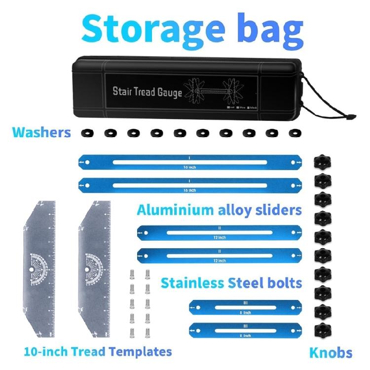 Einfach verstellbarer Treppenlehre Trittflächen-Layout-Schneidwerkzeug mit verstellbarer Länge Geeignet für Treppenrenovierung Schneideführung