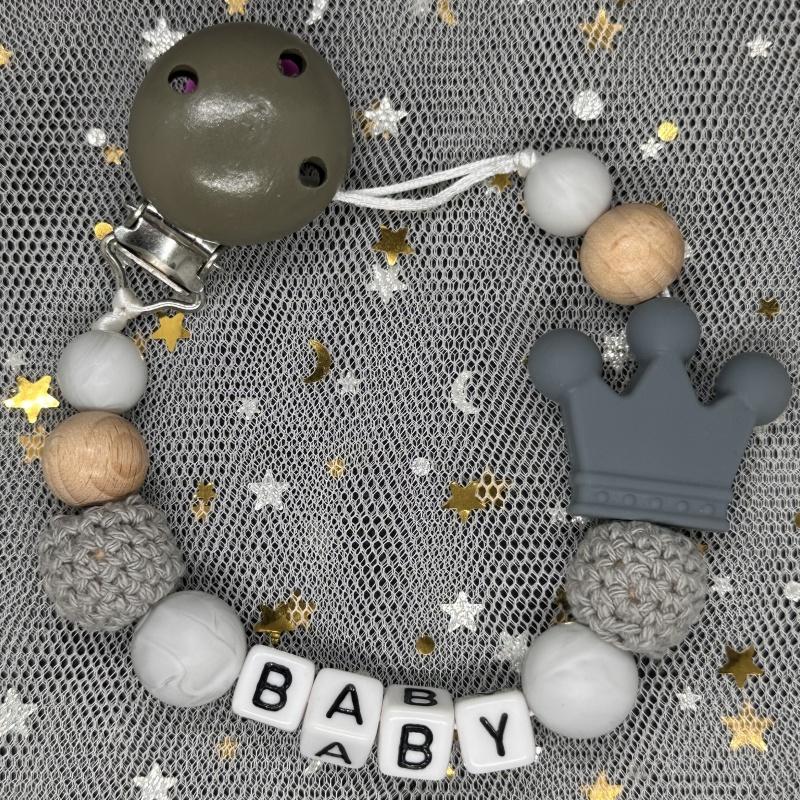 Free Personalised BPA Free Silicone Baad Dummy DIY Silicone Baby Pacifier Custom Clip Name Colorful Pacifier Chain Teething Gift