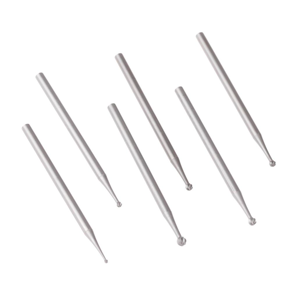 Set of 6 Tungsten Carbide and Drill Bits with Shank Cone Drill Cutter Set Burs, Burs, 2.35mm Diameter, (1.0/1.4/1.6/1.8/2.0/2.3mm)