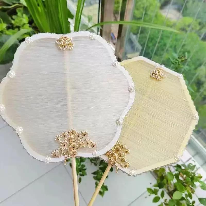 Silk Fan DIY Material Kit Handmade Frame Children's Self-Made Round Fan Frame Kindergarten Fan Decoration