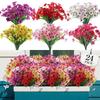 24 Bundles Artificial Flowers for Outdoor,No Fade Fake Flowers Faux Plants for Decoration Hanging Planters Indoor Outside Garden Porch Home Wedding
