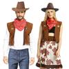 Klassische Cow-Boy-Kostüme Enthält Cow-Boy-Hut Westen Schal Bequeme Kleidung für Männer Frauen Halloween-Party Cos-Play