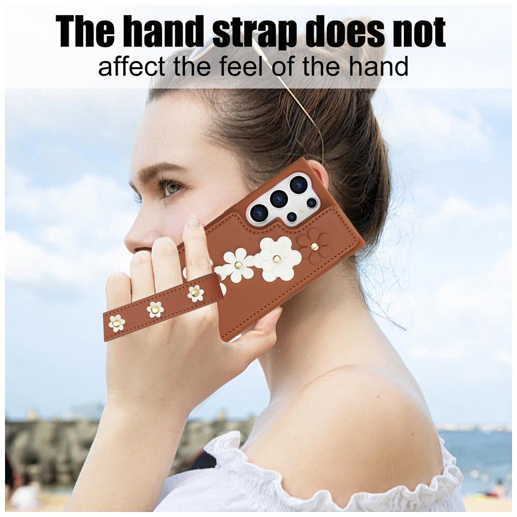 SY-001 For Samsung Galaxy S24 Ultra Case Kickstand Leather+TPU Crossbody Phone Cover